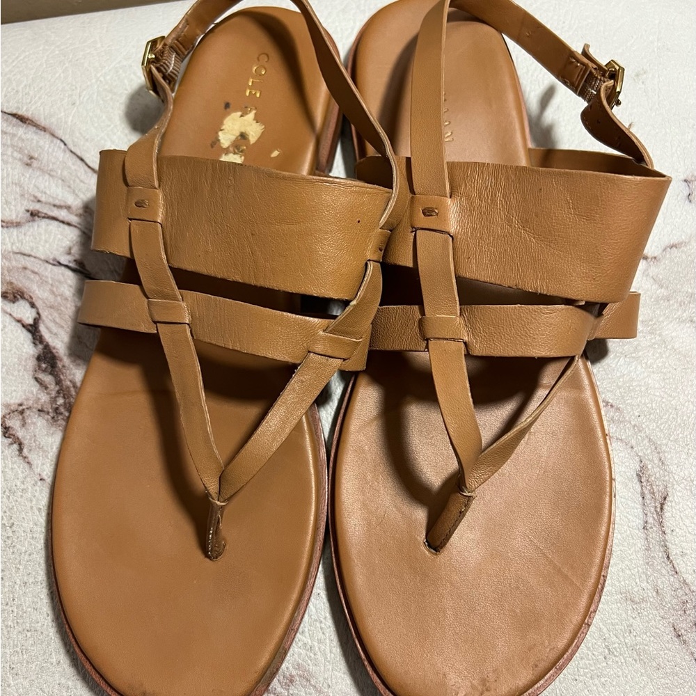 Cole Haan Finley Grand Brown Leather Sandal Size 8 Strappy - Picture 2 of 8